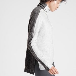 Athleta Oversized Transit Colorblock Turtleneck Wool Sweater